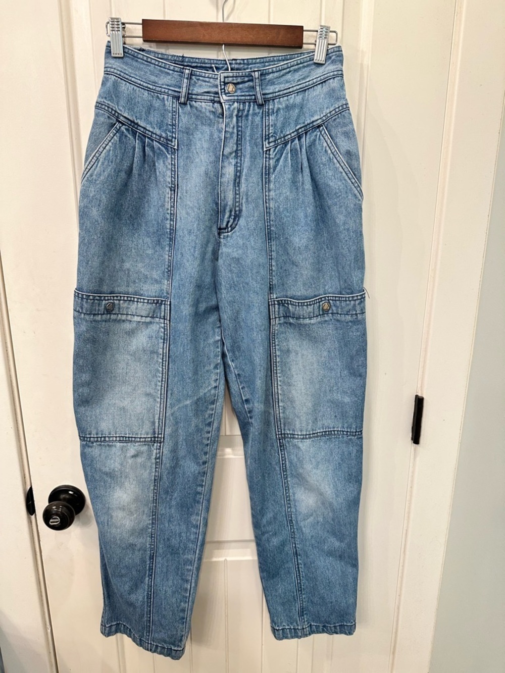 Vintage Liz Claiborne High Rise Pleated Cargo Jeans Cottagecore Gorpcore
